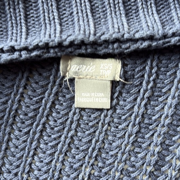 AERIE 100% Cotton Blue Knit Cardigan - Picture 5 of 8